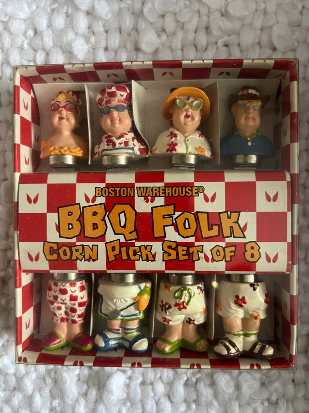 Boston Warehouse Multicolor BBQ Folk Corn Pick Set of 8